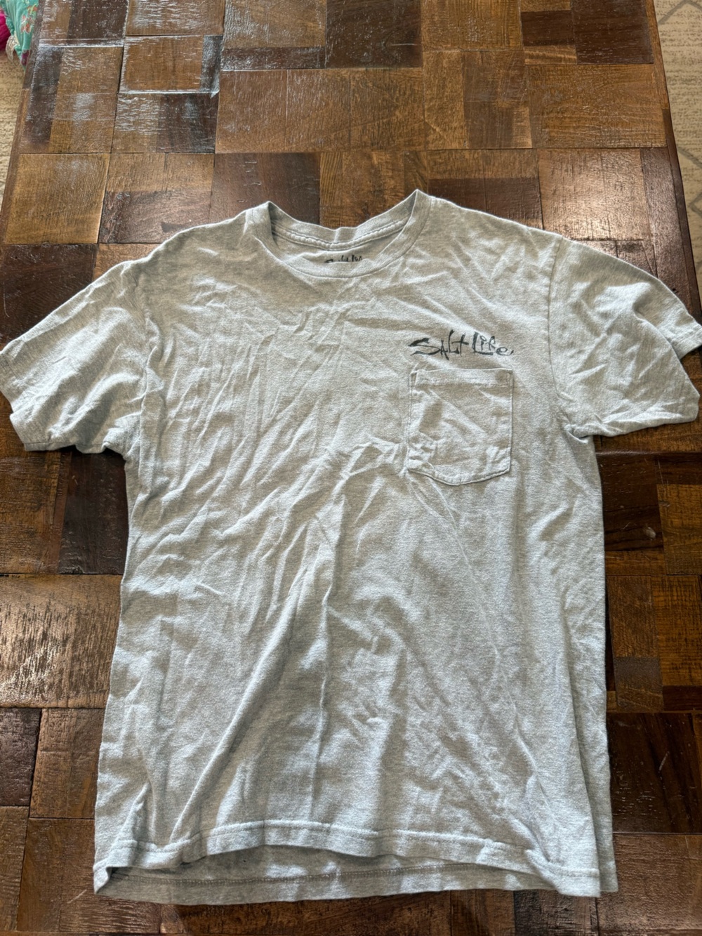 Salt Life Light Gray Pocket Short Sleeve Tee